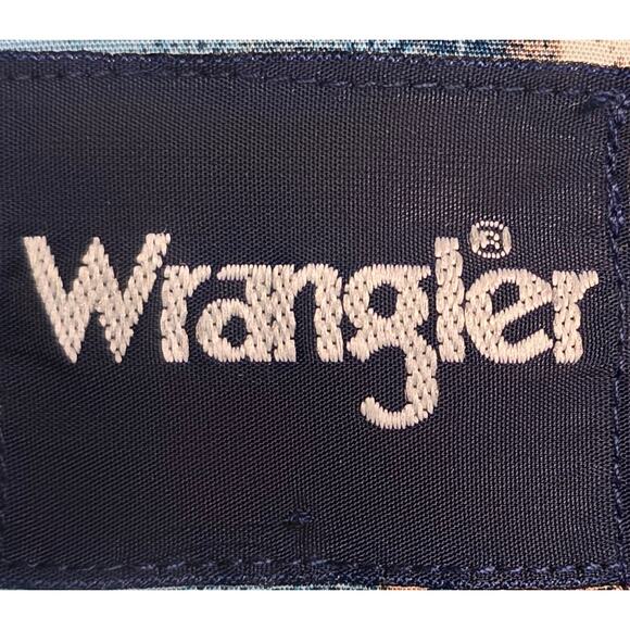 Wrangler Pearl Snap Shirt XL Southwestern Aztec‎ Mens Long Sleeve Blue - Picture 4 of 8